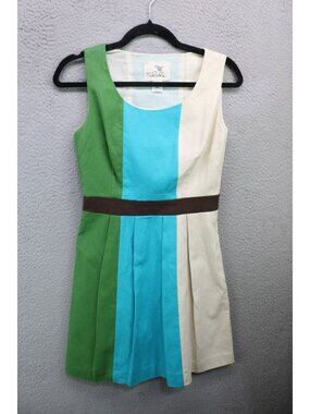 Tabitha Short Sleeve Colorblock Textured Dress-Size 2-Preppy-Office-Career